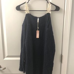 Cold shoulder sweater